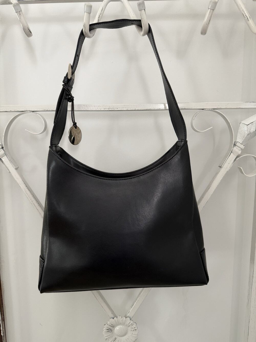 Lamarthe Italian Black Leather Back Shoulder / Hand Preppy Old Money Paris